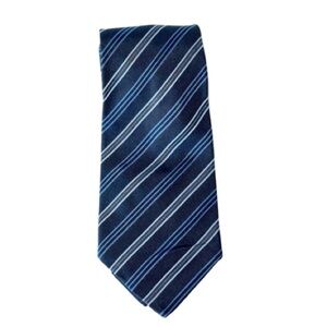 John Varvatos Navy Stripe Silk Tie